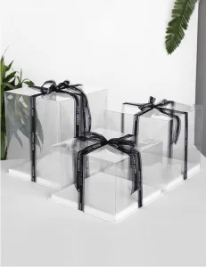 PET/PVC/PP Plastic Promotional Gift Packaging Disposable Food Container for Cake