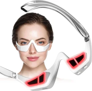 Reducing Dark Circles Eye Pods Massage Red Light Therapy Glasses Under Eye Massager for Puffiness Eye Bags with Microcurrent