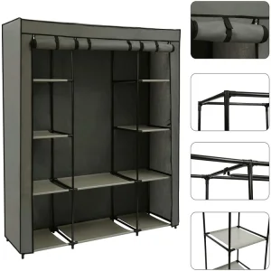 Best Sell Portable Adjustable Wardrobe Easy Assemble Clothes Cabinets With Non Woven Fabric Cover for Renting a House