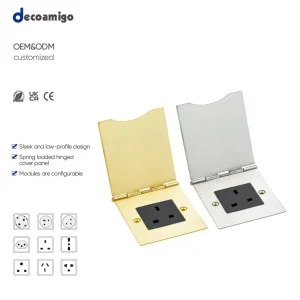 Caixa de Soquete de Chão Mini Flip-up Decoamigo Ouro Prata à Prova d'Água Tomada Elétrica