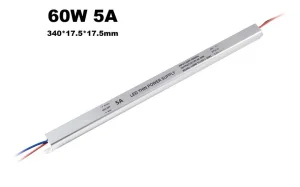 DC 12V 5A/ 24V 2.5A 60W Outdoor Waterproof IP20/IP67 Slim LED Driver Adaptor LED Strips Lighting