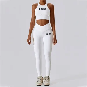 Women's Yoga Wear Spandex Yoga Leggings Workout Activewear Gym Fitness Sets Custom logo Available