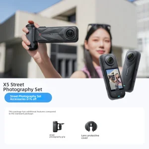 Inst360 X5 Street Photography Black Package 180 Wide Angle Waterproof 15m WiFi Night Scene Plus 4K Camera Action Sports Camera