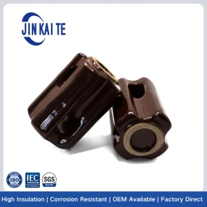 ANSI 54-1 76mm Aislador de porcelana de doble ranura para 1.5-6mm2 cable de acero