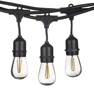 High Quality IP65 Waterproof Warm White Solar Powered 48FT String Lights Vintage Edison Bulb Style for Birthday Parties
