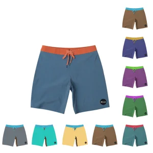 Shinesia Men's Basic Style Quick Drying Polyester Surf Beach Swimwear Custom OEM Plus Size Color Contrast Shorts 1 Piece
