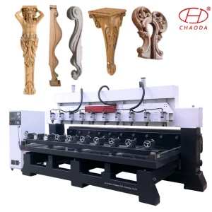 Rotary CNC Router Machine Multi Head for Furniture Leg, Pillars, Statues, Figurine etc