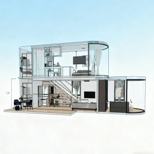 Affordable Prefab Prefabricated Portable Tiny Vacation House Apple Cabin Space Capsule Container Home Hotel Office for Resort