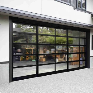 Imported Dutch Austrian Brands Powder Coated Aluminium Glass Perspective Garage Door