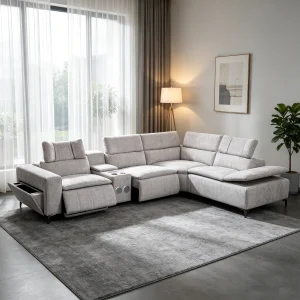 Fabric Power Sectional Recliner
