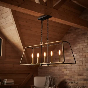 Gold Steel Chandelier