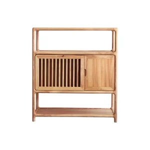 Chinese Style Solid Wood Dining Sideboard Cabinet for Villa Hotel Apartment Living Room Display and Storage