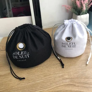 Round Cotton Linen Canvas Gift Drawstring Dust Bag