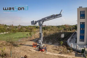 Professional Grade Electric Building Maintenance System /Telescopic Boom with Jacking Cylinder Luffing