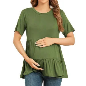 Roupa de Fabricação Oeko 100 Camiseta de Bambú Premium Sustentável Roupas de Maternidade Vestuário Feminino