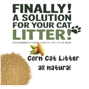 Eco-Friendly Corn Cat Litter, Gentle on Paws, Odor-Free and Sustainable