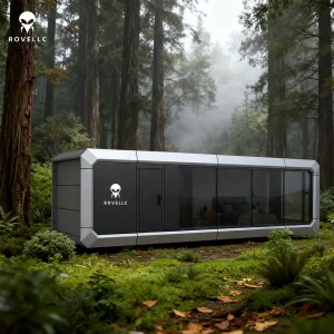 Prefabricated Capsule House Container Home With Solar Panels For Off-Grid Living