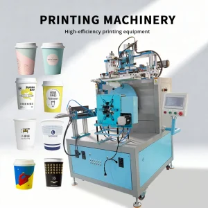 Fully Automatic 1-Color Screen Printing Machine for Milk Tea Disposable Coffee Cups with Feeding System
