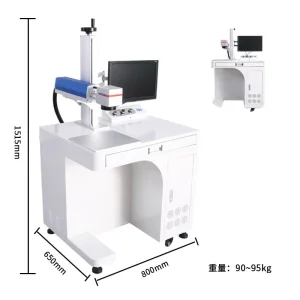 20W Cabinet Laser Marking Machine with Rotation Axis Function