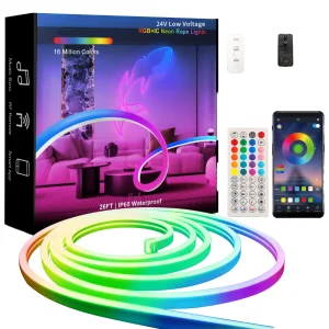 Smart APP Control RGBIC LED Neon Light Strips 5V USB IP65 Waterproof Full Kit for Gaming Room &amp; Neon Sign