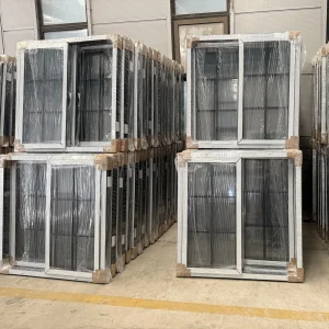 Soundproof, Windproof, and Hurricane-resistant PVC Glass windows for Offices, Vinyl Single/double Glazing, Sliding PVC windows