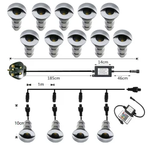 LED Deck Step Lights Kit 0.6w Half Moon Low Voltage Outdoor Deck Lighting Waterproof Yard Path Stair Railing Deck Light
