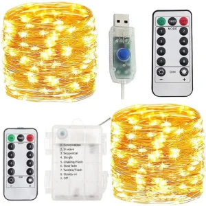 Fios de Luzes de Natal LED Decoração com Controle Remoto