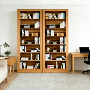 Heavy Duty Freestanding Steel-Wood Book Shelves