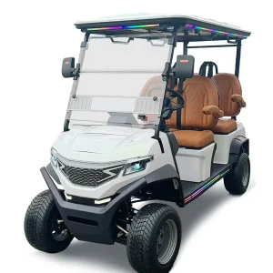 New White The Flash Mode Electric Golf Cart with 4 Seats and Lithium Battery