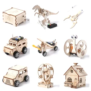 Handmade DIY Wood Model Hand Crane STEM Kit