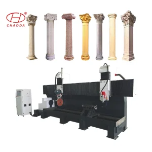 Stone Column Balustrade Carving Machine for Making Solid Rotary Marble Granite Stones