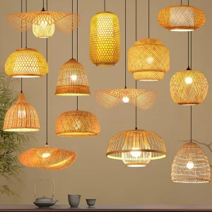 Modern Handmade Wicker Rattan Ceiling Lamp