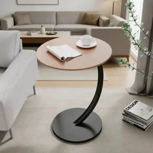 Modern Minimalist Coffee Table with Metal Frame and Storage Wooden Top for Living Room Home Furniture Set