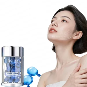 Custom Logo Blue Copper Peptide Cream Serum Capsules for Wrinkle Smoothing and Firming GHK Cu SNAP-8 Peptide Cream