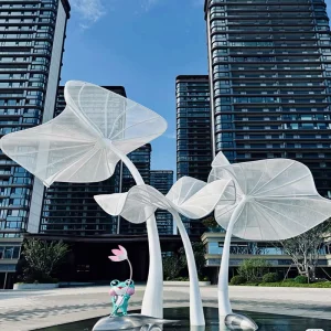 Large-Scale Abstract Stainless Steel Sculpture