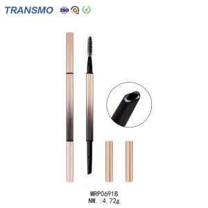 Gradient Gold Brow Pencil Custom Logo Gold Eyebrow Pencil Double Sided Empty Eyebrow Pencil