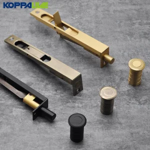 Koppalive Solid Brass Flush Bolt Latch Concealed Security Slide Lock Lever Action 8" 10" 12" 24" Door Bolt for Double French Doors