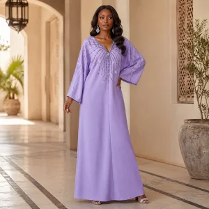OEM Fashion Factory Mint Muslim Dress for Resort Vacation Daily Modest Clothing
