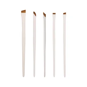 White Handle Flat Eyebrow Eyeliner Brush