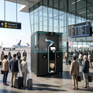 2026 Robot Coffee Machine Fully Automated Fresh Ground Robot Vending Machine in Airport or Shopping Mall