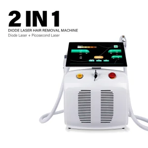 Latest 2 in 1 Diode Laser Hair Removal Pico Laser Machine Picosecond Tattoo Laser Treatment Hair Loss Remove Ng YAG Spot Birthmark Device for Salon