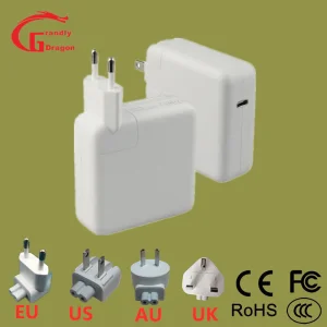 Factory USB C 61W Laptop Power Adapter EU Us UK Au Plug Pd3.0 QC3.0 1.8m DC Cable 30W 67W 87W 96W Type C Pd Charger for Apple MacBook PRO Air