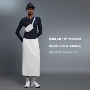 Woven Mid-Length Sports Skirt with Slit