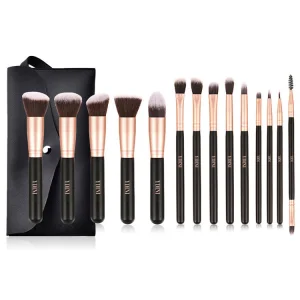 YDINI 14 Pcs Black Kabuki Makeup Brush Set