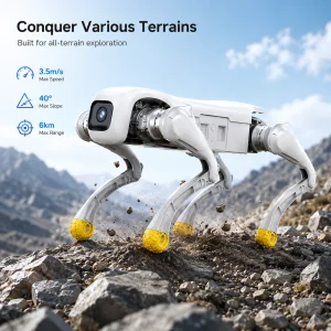 Advanced AI Robot Dog Bionic Quadruped Programmable Robot for Multi-Terrain Navigation and Autonomous Patrolling Research Robot
