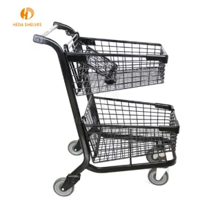 European Style Wholesales Chrome Metal Supermarket Shopping Carts Trolley