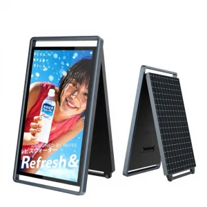 Outdoor Solar Power Movable Totem Battery Powered LCD Kiosk Display Digital Signage Advertising Screen