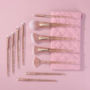 2024 New Arrival Makeup Brush Set with Popular Fan Style Eco-Friendly Soft Wooden Handle Wholesale Clearance Sale Face Use