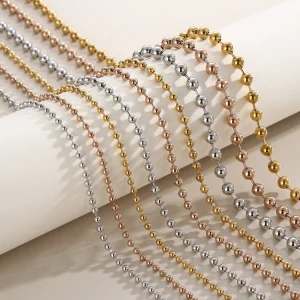 أسلوب بسيط سلسلة كرات من الفولاذ المقاوم للصدأ 2/3/4/6mm قلادة مجوهرات افعلها بنفسك جملة
