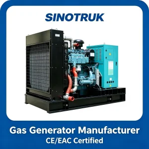 مولد غاز طبيعي غير محصور مبرد بالماء 150kw لنظام الطاقة الكهربائية